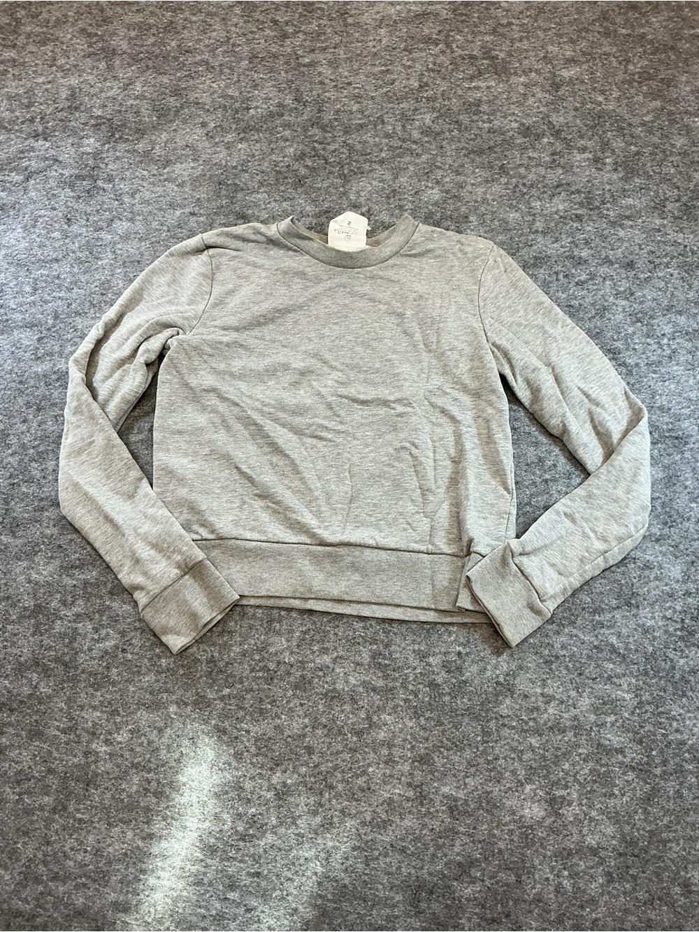 Cheap Monday Light Gray Crewneck Sweatshirt with Back Cut Outs Size S
